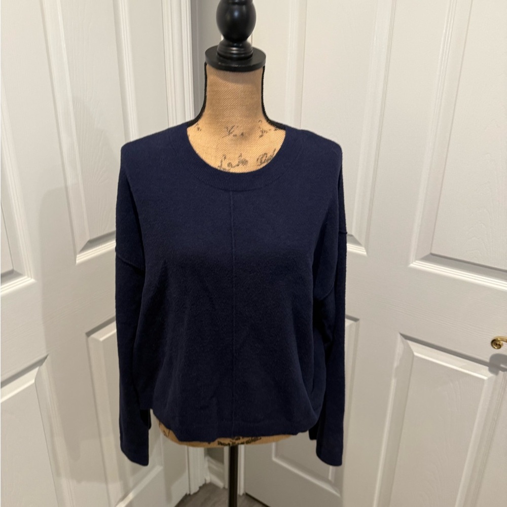 NWT bobiBLACK Women's Navy Blue Crew Neck Sweater